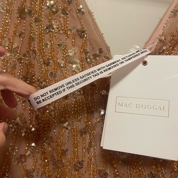 Mac Duggal Long Sleeve Sequin Dress in Blush - Picture 3 of 4